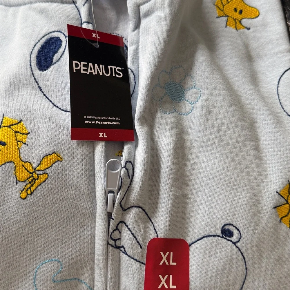 Disney Full Zip Hoodie with Embroidered Snoopy and Woodstock XL NWT - Picture 3 of 11